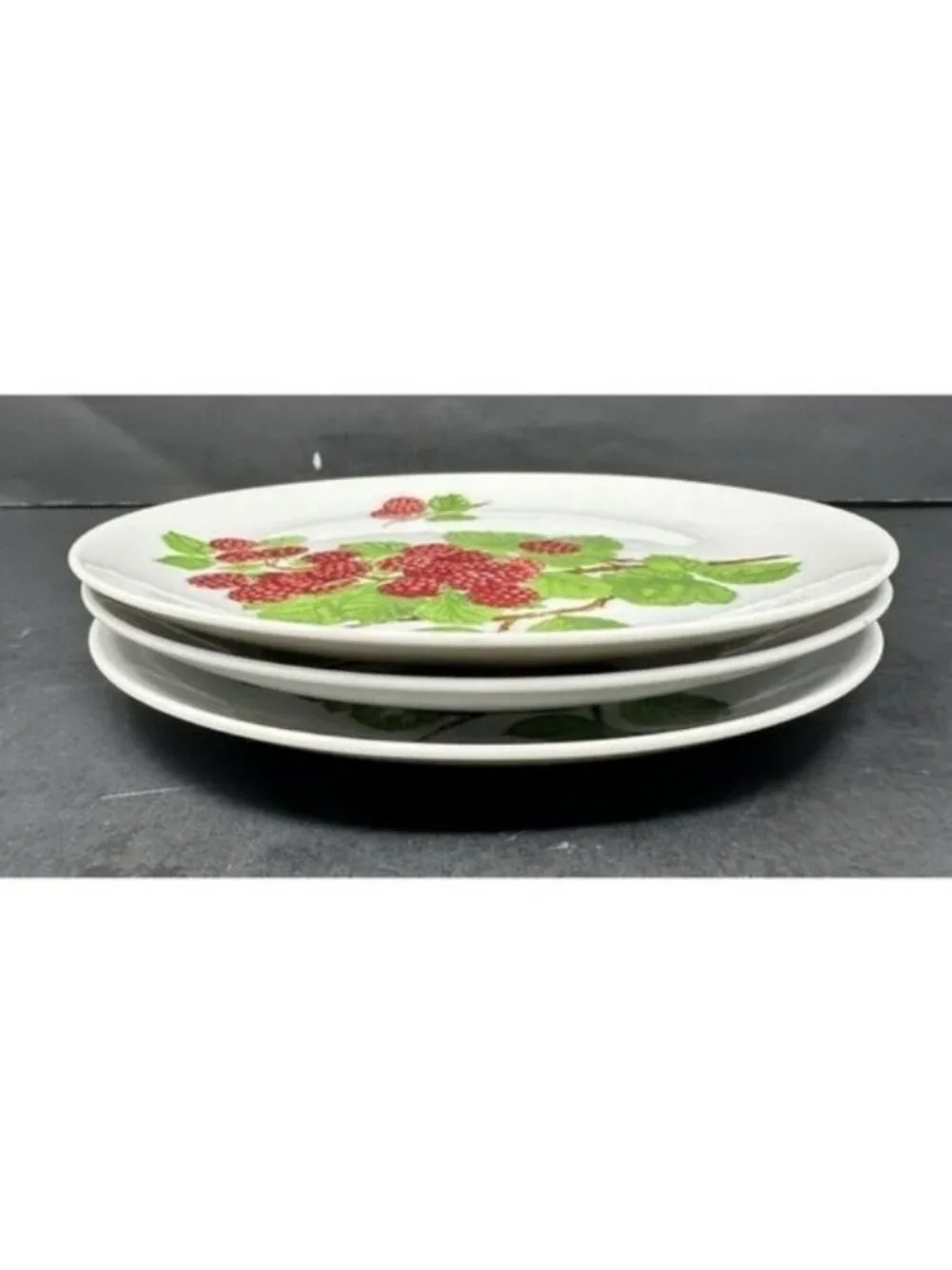 Vtg 1970s SEYMOUR MANN EDA FRAMBOISIER Salad Dessert Plates Set of 3 Raspberries